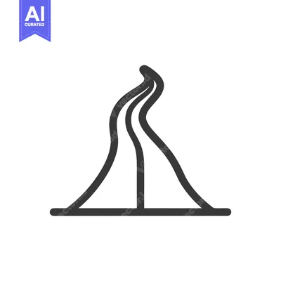 Aset desain premium: Minimalist Road Icon: Winding Path to the Horizon, Simple Line Art