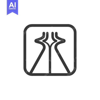Aset premium populer: Abstract Road Icon in Rounded Square Frame, Minimalist Design
