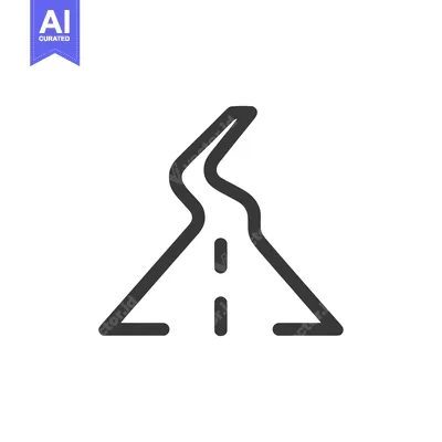 Premium design asset: Abstract Winding Road Icon: Minimalist Grey Line Art Graphic