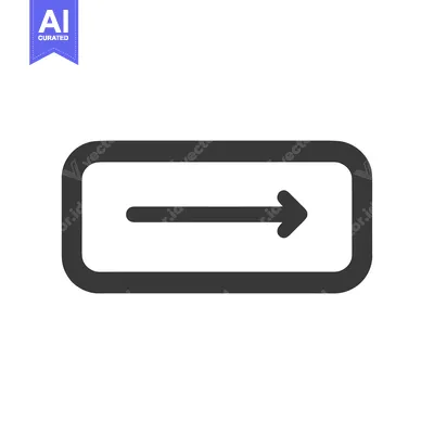 Popular premium asset: Simple Right Arrow Icon in Rectangle: Direction, Progress, Forward, Si