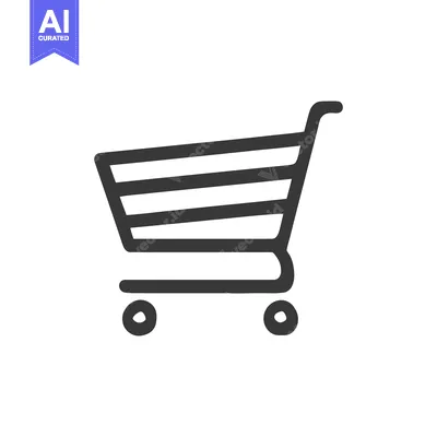 Aset desain premium: Minimalist Shopping Cart Icon: Clean, Modern, and Versatile Design Ele