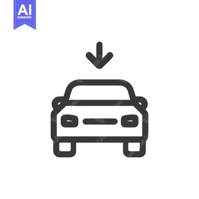 Aset desain premium: Car Parking Symbol: Simple Vehicle Icon with Downward Arrow