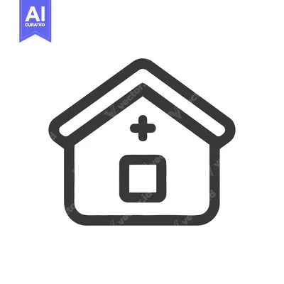 Popular premium asset: Minimalist Hospital Icon: Simple Line Art with Medical Cross Symbol