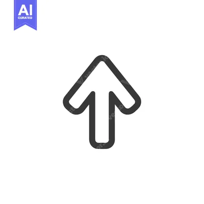 Premium design asset: Bold Outline Arrow Pointing Upward on White Background