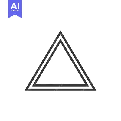 Aset premium populer: Double-Lined Triangle: Minimalist Geometric Design on White Background