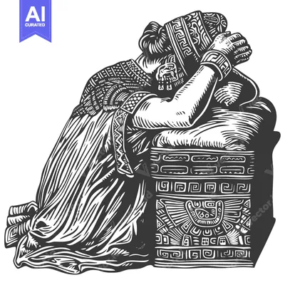 Popular premium asset: A Depiction of a Sorrowful Indigenous Woman in Elaborate Clothing