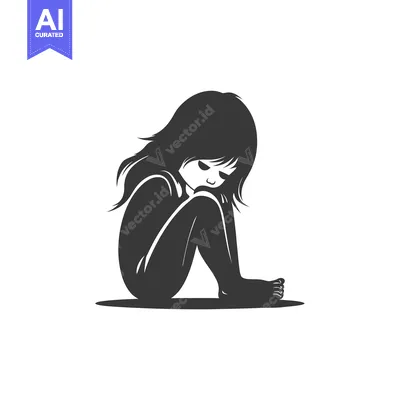 A Depiction of a Young Girl Sitting with a Downcast Expression