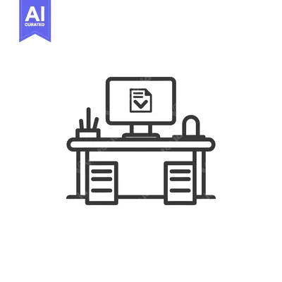 A desk with a computer, files, and a checked document on the screen.