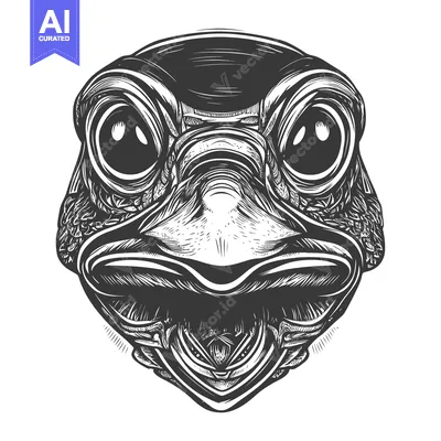 Aset premium populer: A Detailed Black and White Illustration of a Bird's Face