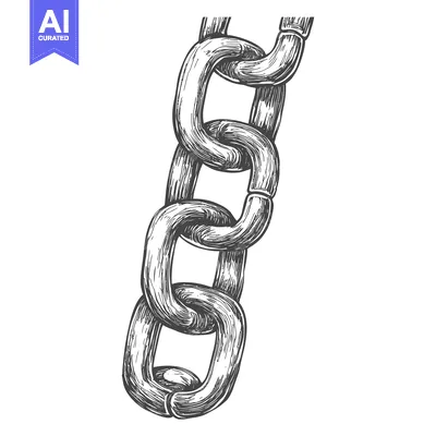 Premium design asset: A Detailed Hand Drawn Illustration of a Metal Chain