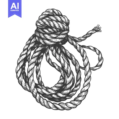 Aset premium populer: A Detailed Illustration of a Knotted Rope