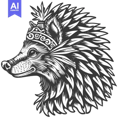 Popular premium asset: A Detailed Illustration of a Wolf Wearing a Decorative Headdress
