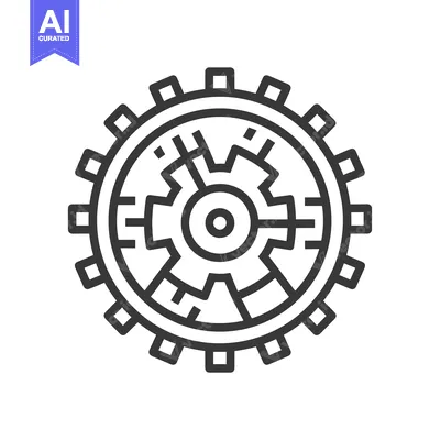 Aset desain premium: A Detailed Outline of a Gear with Square Teeth