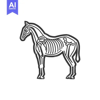 Aset premium populer: A Detailed Outline of a Horse's Skeletal Structure