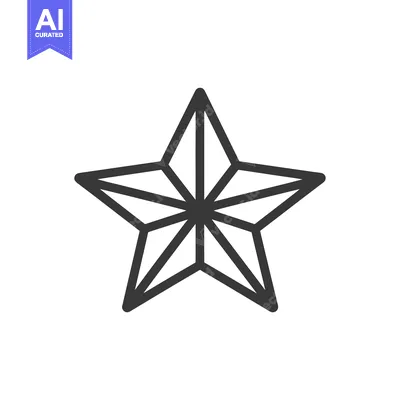 Premium design asset: A Detailed Outline of a Single Star with Six Points