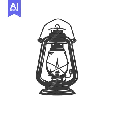 A Detailed Silhouette of a Vintage Oil Lamp