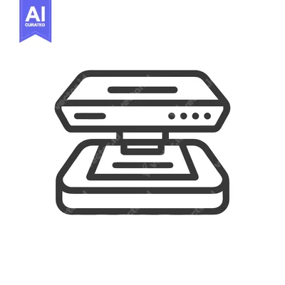 Aset desain premium: Modern Scanner Icon: Bold Outline, Technology Symbol, Minimalist Desig