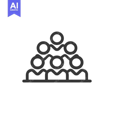 Hierarchical Team Structure Icon: Group Collaboration and Leadership