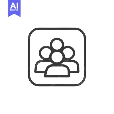 Aset premium populer: Minimalist Group Icon: Rounded Square Frame Enclosing Four Simple Line