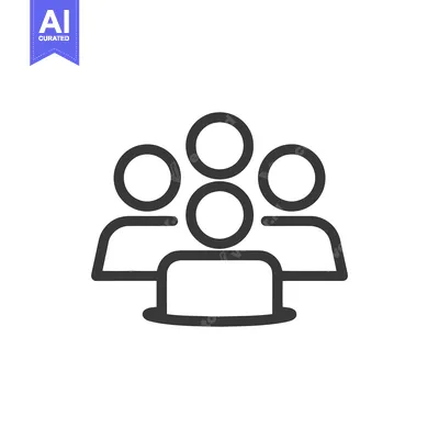 Aset premium populer: Minimalist Team Icon: Group of People, Collaboration Symbol, Outline S