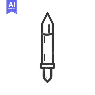Aset premium populer: An illustration displaying a symmetrical line art fountain pen design
