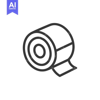 Premium design asset: A graphic black and white image of adhesive tape roll