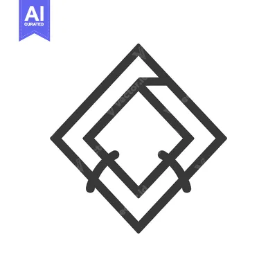 Aset premium populer: A diamond shape with inner lines and rounded ends