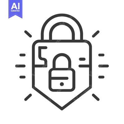 Aset premium populer: A digital shield with a padlock inside, surrounded by radiating lines