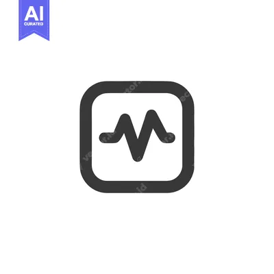 Popular premium asset: Minimalist Heartbeat Icon: Rounded Square with Pulse Waveform in Dark
