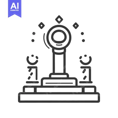 Premium design asset: A simple illustration of a pedestal with an object on it