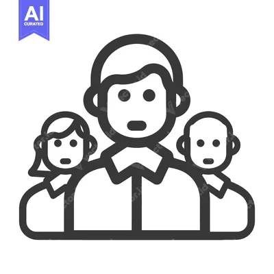 Premium design asset: A graphic illustration of a group of three people together