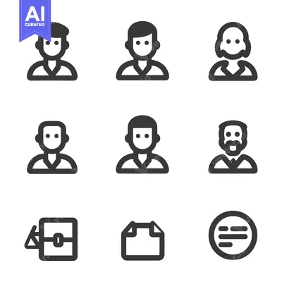 Aset premium populer: Simplified outlines of people and related business office icons
