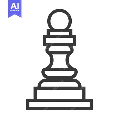 Aset desain premium: A simplified outline depiction of a chess pawn piece