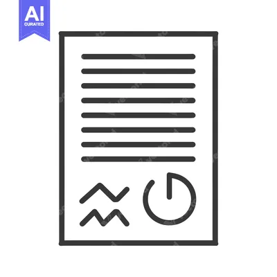 Premium design asset: A document with a power button and wavy lines at the bottom