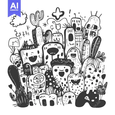 Popular premium asset: A Doodle of Smiling Cacti and Desert Creatures