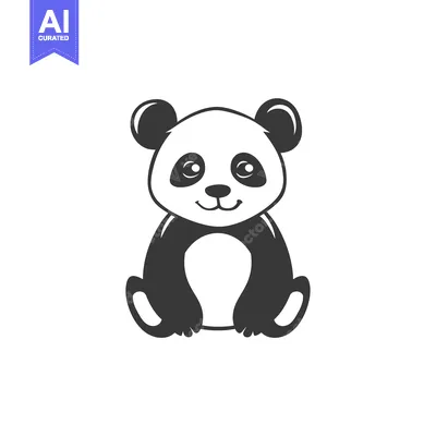 Aset premium populer: Adorable Cartoon Panda Bear with Black Eyes and a Smile