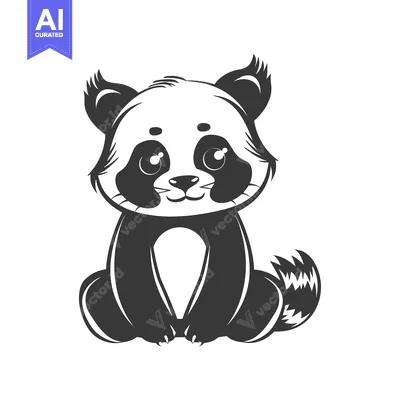 Popular premium asset: Adorable Cartoon Panda with Big Eyes Sitting on White Background