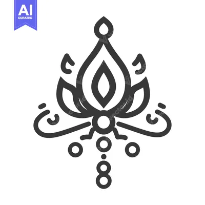 Premium design asset: Detailed symmetrical floral design element with geometric shapes and l