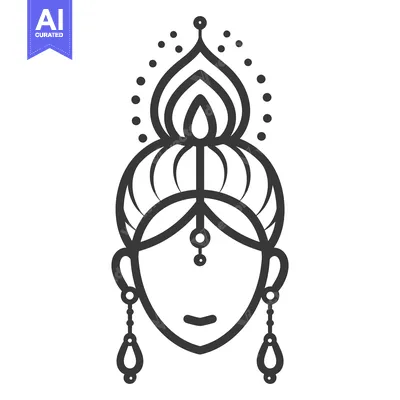 Popular premium asset: A stylized illustration of a woman with ornate decorative headwear