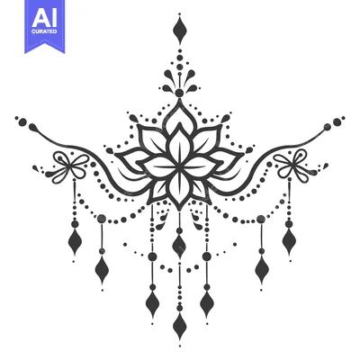 Popular premium asset: An intricate and elegant symmetrical floral design in black