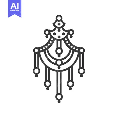 Aset desain premium: A detailed illustration of an ornate decorative geometric design