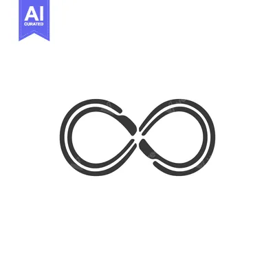 Premium design asset: A double-lined infinity symbol in black on a white background