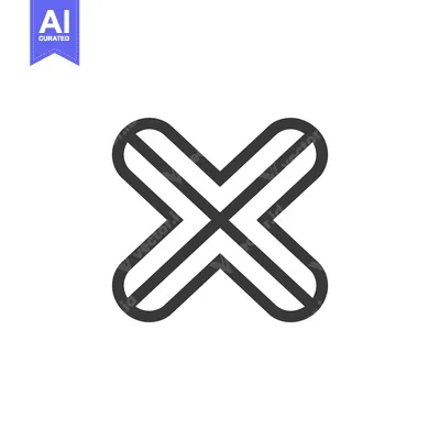 Aset desain premium: A double-lined 'X' symbol, a common symbol for 'cancel' or 'close'