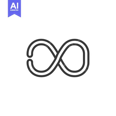 Aset premium populer: A Double-Line Infinity Symbol in Black and White