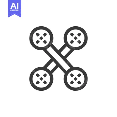 A Drone Icon With Four Propellers And A Cross Inside Each Propeller