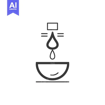 Aset desain premium: A Droplet Falling from a Square into a Bowl