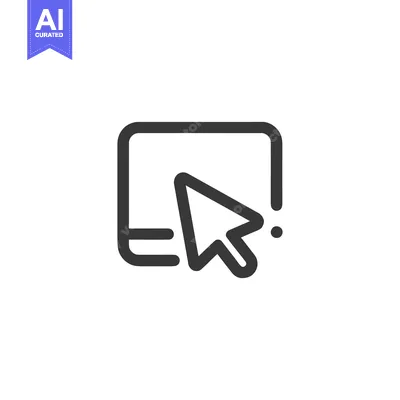 Aset premium populer: Click Icon: Cursor Arrow Interacting with Document Outline, Minimalist