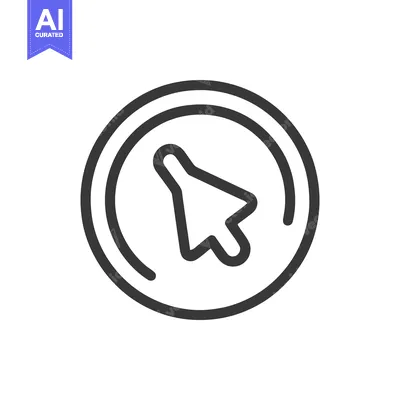 Aset premium populer: Minimalist Cursor Icon: Arrow Inside Circle, Clean Design, Modern Symb