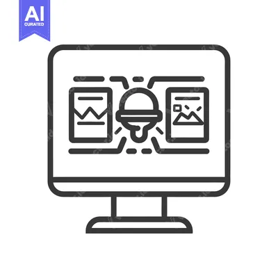 Aset premium populer: A computer monitor showing digital information and data connections