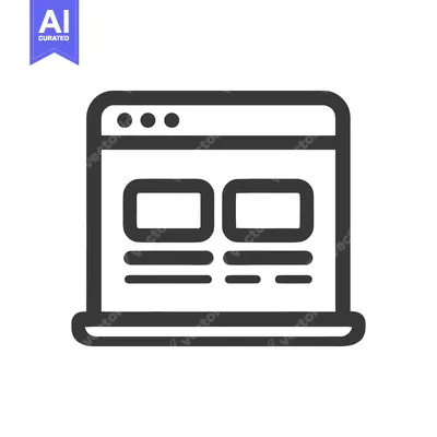 Aset premium populer: Minimalist Website Icon: Clean Design, Modern Interface, Digital Conce